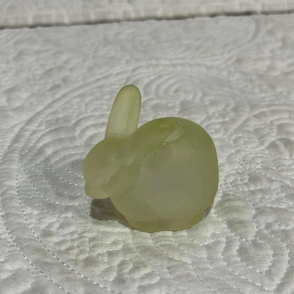 Set of 4 Williams Sonoma‎ frosted glass bunny candle holders